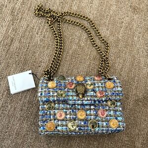 KURT GEIGER SHOULDER BAG TWEED BLUE
